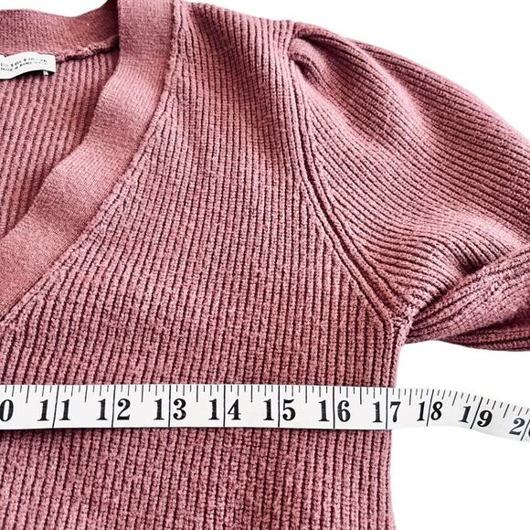 Zara mauve cropped rib knit cardigan size Small - Picture 9 of 10